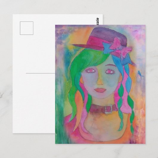 casquette fille - carte postale (Devant / Derrière)