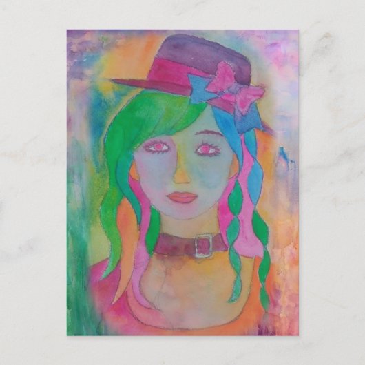 casquette fille - carte postale (Devant)