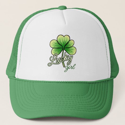 Casquette Fille Chanceuse Trèfle Saint-Patrick (Devant)