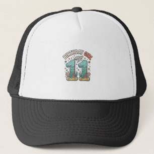 Casquette Fille d'anniversaire 11 Tortue de mer Conception d