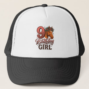 Casquette Fille de 9 ans Fleur de Cheval Design Vintage