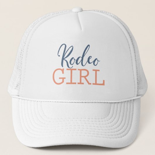 Casquette Fille de Rodéo de Peach et Bleu du Pays (Devant)