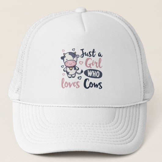 Casquette Fille qui aime vaches mignonne d'agriculture Cadea (Devant)