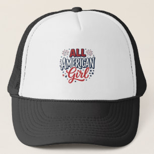 Casquette Fille tout à fait américaine dessin vectoriel vint