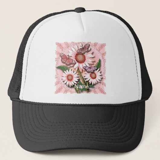 Casquette Fils papillon rose (Devant)
