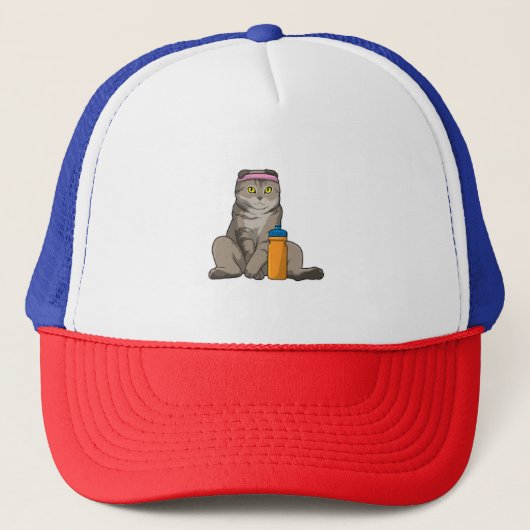 Casquette Fitness Chat Boire de la tasse (Devant)