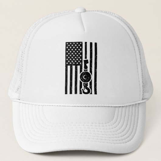 Casquette FLAG AMÉRICAIN US FLAG Grue Opérateur Truck (Devant)