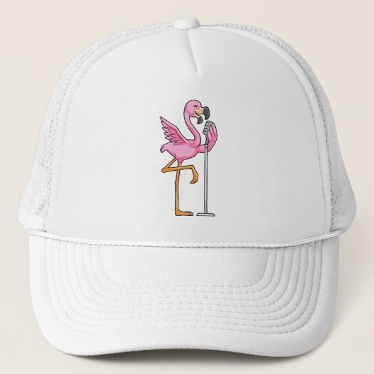 Casquette Flamant rose à Chanter avec microphone (Devant)