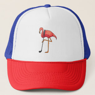 Casquette Flamant rose à Golf avec Golf Club