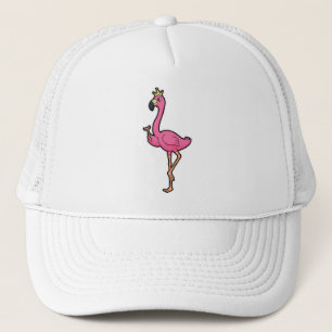 Casquette Flamant rose comme roi avec la Couronne et le pers