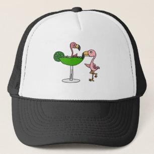 Casquette Flamant rose et margarita roses drôles