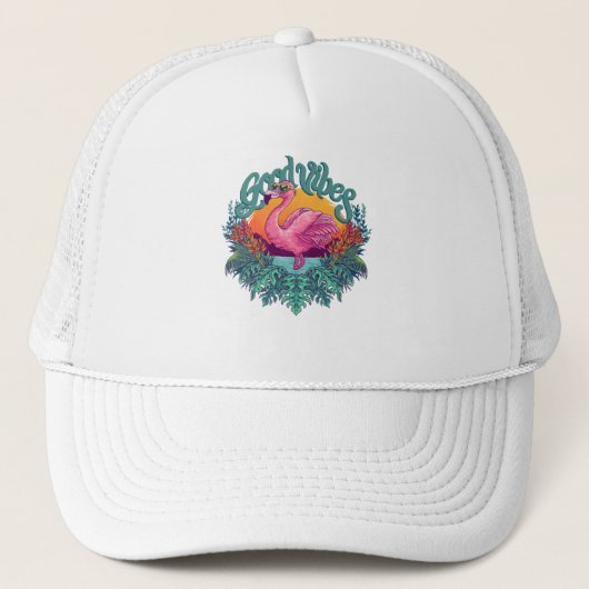 Casquette Flamant rose tropical (Devant)