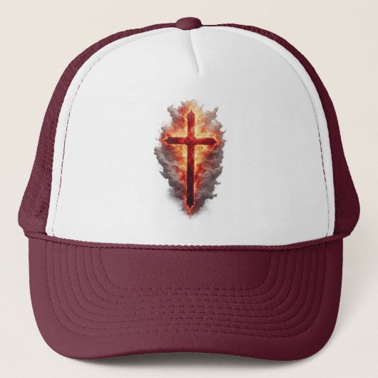 Casquette  Flaming Christian Cross Trucker Hat (Devant)