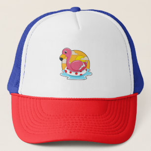 Casquette Flamingo at Swimming with Lifebuoy