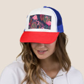 Casquette Flamingo tropical : motif vintage de palmier. (En situation)