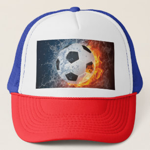 Casquette Flamme Football/Balle de Football Jeu d'oreiller