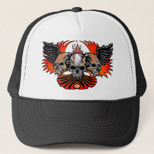 Casquette Flammes mauvaises Phoenix d'ailes de crânes… -