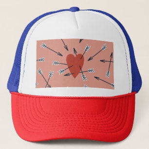 Casquette Flèches de coeur faites main.