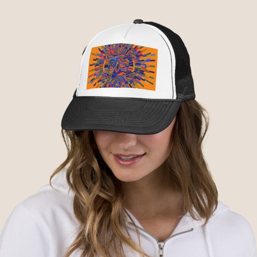 Casquette Fleur Abstraite (En situation)