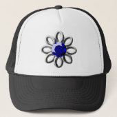 Casquette Fleur argentée en pierre bleue (Devant)