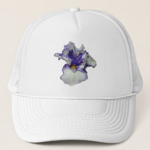 Casquette Fleur bleue et blanche d'iris barbu