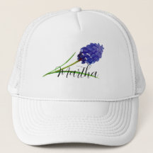 Fleur d'aquarelle pourpre avec le nom Trucker Hat