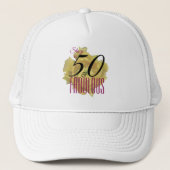 Casquette Fleur de cactus jaune 50 et Fabuleux anniversaire (Devant)