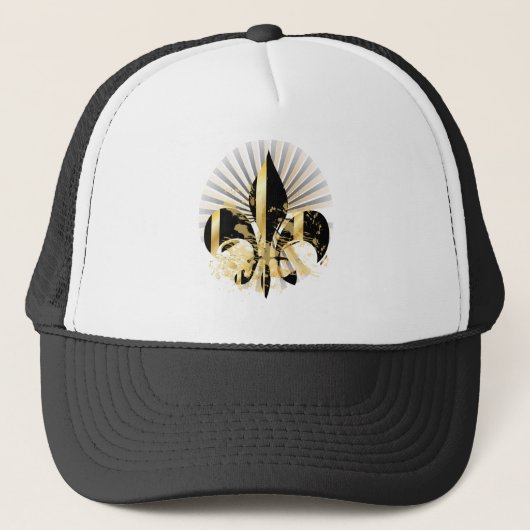 Casquette Fleur de Lis noir et or (Devant)