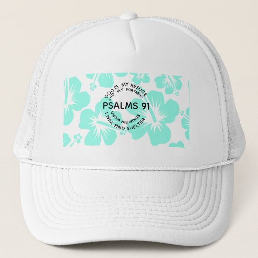 Casquette Fleur de psaume 91 à la menthe (Devant)