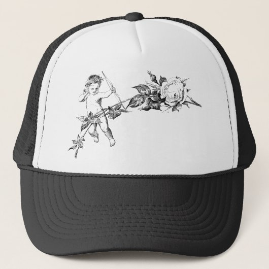Casquette Fleur florale décorative Rose Cherub Angel Cupidon (Devant)