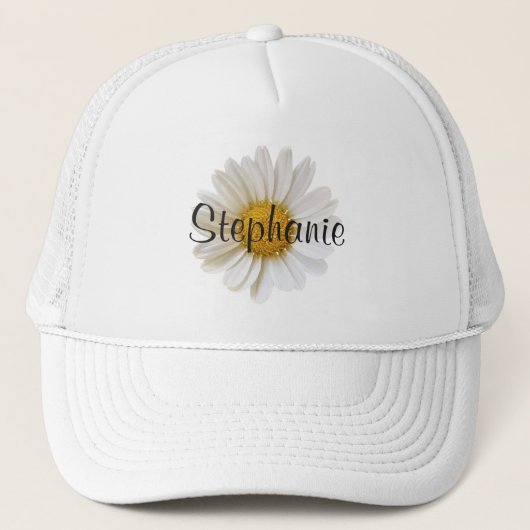 Casquette Fleur marguerite blanche Personnalisée Floral (Devant)