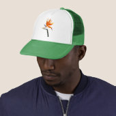 Casquette Fleur tropicale orange oiseau de paradis (En situation)