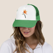 Casquette Fleur tropicale orange oiseau de paradis (En situation)