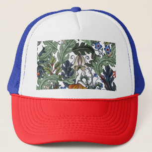 Casquette Fleurs, art déco, moderne, sans soudure.