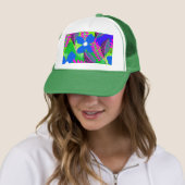 Casquette Fleurs colorées et illustrations Feuilles (En situation)