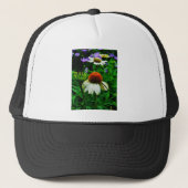 Casquette Fleurs de cônes blanches et orange (Devant)