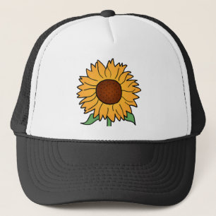 Casquette Fleurs de dessin animé, tournesol floral d'été