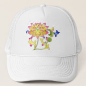 Casquette Fleurs de lotus et vigne (Devant)