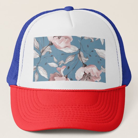 Casquette Fleurs de printemps, feuille, design transparent (Devant)