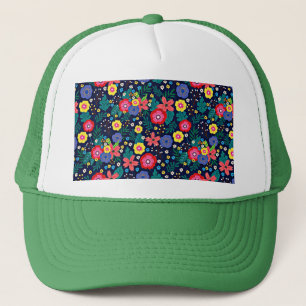 Casquette Fleurs Décoratives Et Feuille Motif-48675