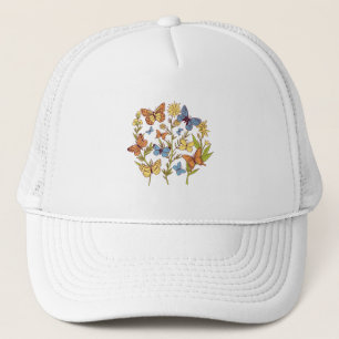 Casquette Fleurs et papillons
