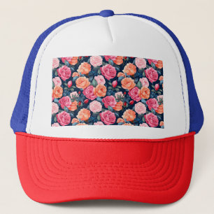 Casquette Fleurs florales roses Motif-80037