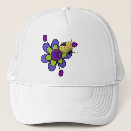 Casquette Fleurs Indigo & Green Fun (Devant)