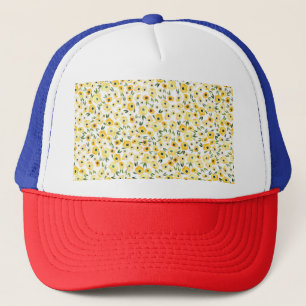 Casquette Fleurs Jaunes Minuscules : Aquarelle Sans Couleur.