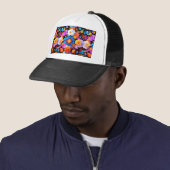 Casquette Fleurs multicolores Motif-68577 (En situation)