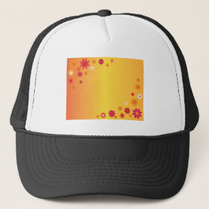 Casquette Fleurs orange