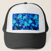 Casquette Fleurs Rose bleu classique Motif-876 (Devant)