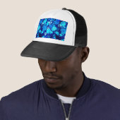 Casquette Fleurs Rose bleu classique Motif-876 (En situation)