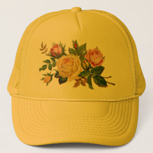 Casquette fleurs, roses