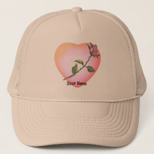Casquette Fleurs roses roses